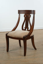 Load image into Gallery viewer, Kincaid Lyre-Back Accent Chair in Wood &amp; Neutral Upholstery
