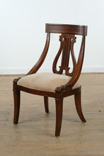Load image into Gallery viewer, Kincaid Lyre-Back Accent Chair in Wood &amp; Neutral Upholstery
