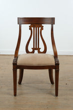 Load image into Gallery viewer, Kincaid Lyre-Back Accent Chair in Wood &amp; Neutral Upholstery
