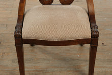 Load image into Gallery viewer, Kincaid Lyre-Back Accent Chair in Wood &amp; Neutral Upholstery
