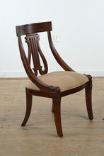 Load image into Gallery viewer, Kincaid Lyre-Back Accent Chair in Wood &amp; Neutral Upholstery
