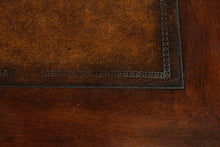 Load image into Gallery viewer, “Savoy Lyre” Mahogany Console Table – Acanthus Carved Base &amp; Pull-Out Cup Holders
