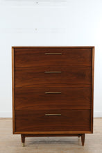 Load image into Gallery viewer, Mid Century Modern Walnut 5 Drawer Chest Marina Del Rey Dresser
