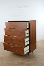 Load image into Gallery viewer, Mid Century Modern Walnut 5 Drawer Chest Marina Del Rey Dresser
