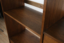 Load image into Gallery viewer, Mid Century Modern Wood Bookcase Cabinet with Drop Front Bar Storage
