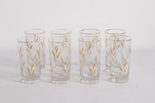 Load image into Gallery viewer, Vintage Gold Wheat Highball Glasses Set of 8 With Gold Rim
