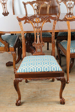 Load image into Gallery viewer, Councill Craftsmen Style Mahogany Double Pedestal Dining Table with 8 Chippendale Chairs
