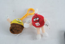 Load image into Gallery viewer, M and M Plush Keychain Dispenser Red Yellow Set Mars Candy Characters
