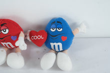 Load image into Gallery viewer, M and M Plush Character Set Green Red Blue Sassy Hot Cool Hearts Galerie
