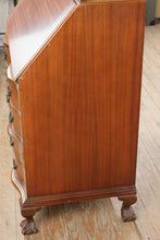 Load image into Gallery viewer, Vintage Maddox Mahogany Secretary Desk with Bookcase and Ball and Claw Feet
