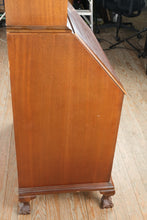 Load image into Gallery viewer, Vintage Maddox Mahogany Secretary Desk with Bookcase and Ball and Claw Feet

