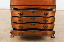 Load image into Gallery viewer, Vintage Maddox Mahogany Secretary Desk with Bookcase and Ball and Claw Feet

