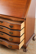 Load image into Gallery viewer, Vintage Maddox Mahogany Secretary Desk with Bookcase and Ball and Claw Feet
