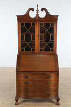 Load image into Gallery viewer, Vintage Maddox Mahogany Secretary Desk with Bookcase Top
