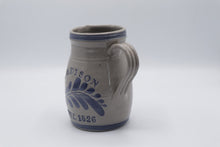 Load image into Gallery viewer, Rowe Pottery Works Madison Wisconsin Stoneware Pitcher Blue Salt Glaze 7 Inch
