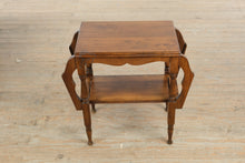Load image into Gallery viewer, Wood Side Table with Lower Shelf and Magazine Rack Form
