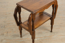 Load image into Gallery viewer, Wood Side Table with Lower Shelf and Magazine Rack Form
