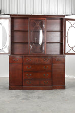Load image into Gallery viewer, Mahogany China Cabinet with Pull Out Secretary and Convex Glass
