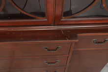 Load image into Gallery viewer, Mahogany China Cabinet with Pull Out Secretary and Convex Glass
