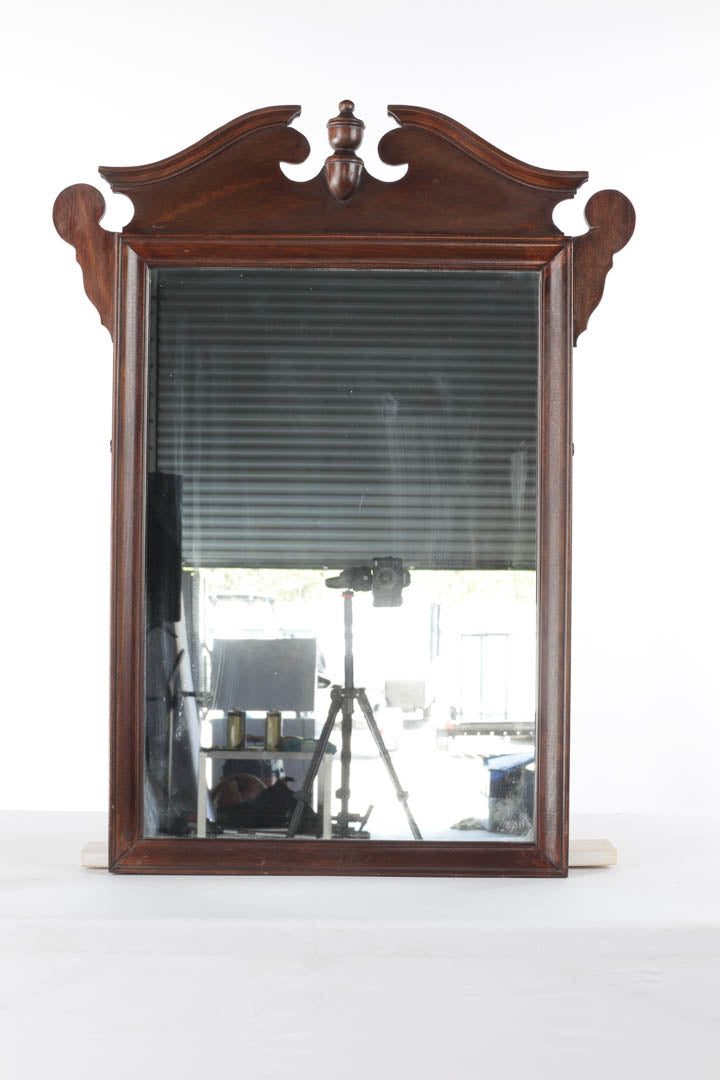 Mahogany Chippendale Mirror - Center Finial - Vanity