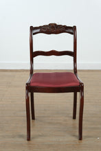 Load image into Gallery viewer, Mahogany Saber-Leg Chair with Carved Floral Crest
