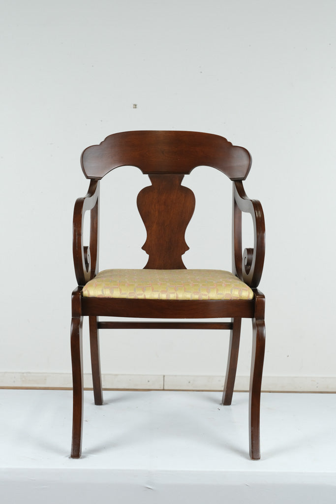 Mahogany Tall Arm Saber Legged Chair - Tell City