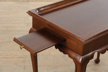 Load image into Gallery viewer, Mahogany Queen Anne Tea Table with Tray Top and Pull Out Slides
