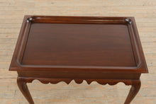 Load image into Gallery viewer, Mahogany Queen Anne Tea Table with Tray Top and Pull Out Slides
