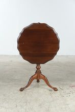 Load image into Gallery viewer, Mahogany Tilt-Top Piecrust Side Table with Carved Claw Feet
