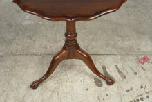 Load image into Gallery viewer, Mahogany Tilt-Top Piecrust Side Table with Carved Claw Feet
