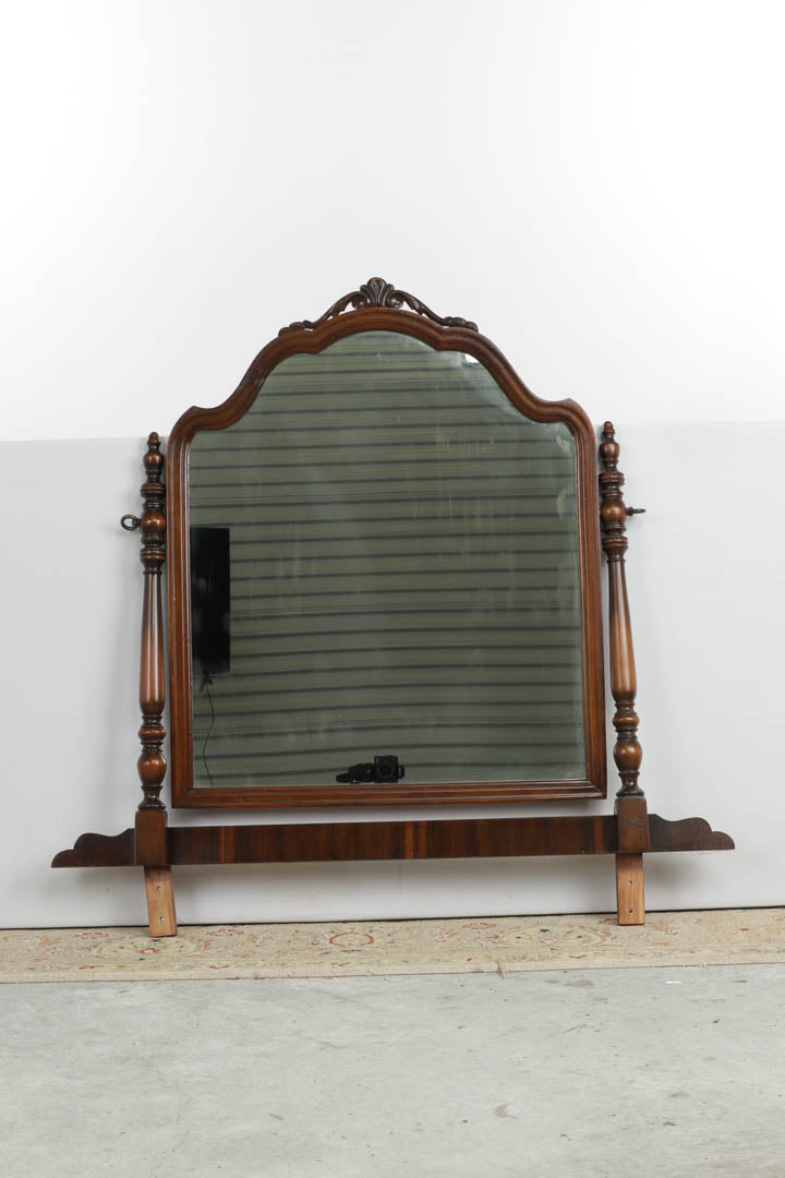 Mahogany Vanity Mirror with Connecting Frame