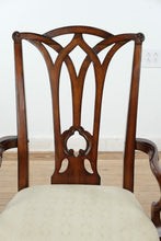 Load image into Gallery viewer, Mahogany Arm Chair with Fan Carving, Ball &amp; Claw Feet, and Gothic Back
