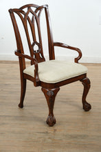 Load image into Gallery viewer, Mahogany Arm Chair with Fan Carving, Ball &amp; Claw Feet, and Gothic Back
