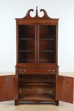 Load image into Gallery viewer, “The Ashford China Cabinet” – Traditional Mahogany China Hutch with Broken Pediment
