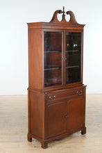Load image into Gallery viewer, “The Ashford China Cabinet” – Traditional Mahogany China Hutch with Broken Pediment

