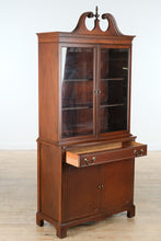 Load image into Gallery viewer, “The Ashford China Cabinet” – Traditional Mahogany China Hutch with Broken Pediment

