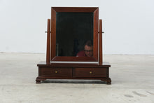 Load image into Gallery viewer, Craftique Solid Mahogany Chippendale Cheval Dressing Table Mirror 2 Drawer
