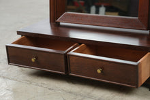 Load image into Gallery viewer, Craftique Solid Mahogany Chippendale Cheval Dressing Table Mirror 2 Drawer
