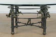 Load image into Gallery viewer, Maitland-Smith “Monkeying Around” Cast Bronze Coffee Table – 40” Round x 19” Tall
