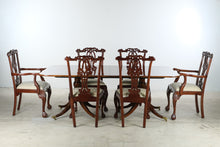 Load image into Gallery viewer, Maitland-Smith Mahogany Double Pedestal Dining Table with 6 Chairs - Online Only
