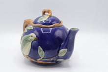 Load image into Gallery viewer, Henrys Ceramic Imports Majolica Bird Teapot Sugar Creamer 3 Piece Tea Set
