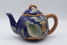 Load image into Gallery viewer, Henrys Ceramic Imports Majolica Bird Teapot Sugar Creamer 3 Piece Tea Set
