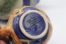 Load image into Gallery viewer, Henrys Ceramic Imports Majolica Bird Teapot Sugar Creamer 3 Piece Tea Set
