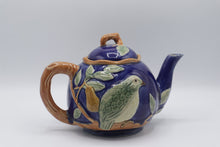 Load image into Gallery viewer, Henrys Ceramic Imports Majolica Bird Teapot Sugar Creamer 3 Piece Tea Set
