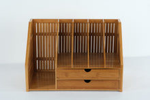 Load image into Gallery viewer, Malabar Bamboo Desktop Organizer – 2 Drawers, File Slots
