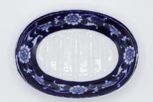 Load image into Gallery viewer, Pier 1 Mandarin Blue and White Soap Dish 6x4 Oval Ceramic
