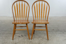 Load image into Gallery viewer, Pair of Vintage Maple Windsor Bow Back Dining Chairs – Honey Finish
