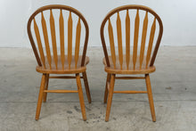 Load image into Gallery viewer, Pair of Vintage Maple Windsor Bow Back Dining Chairs – Honey Finish
