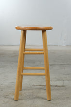 Load image into Gallery viewer, Solid Wood Counter Stool Natural Finish Round Seat 24 Inch
