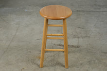 Load image into Gallery viewer, Solid Wood Counter Stool Natural Finish Round Seat 24 Inch
